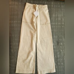 Pistola Penny High-Rise Wide Leg Denim Pants - Cream